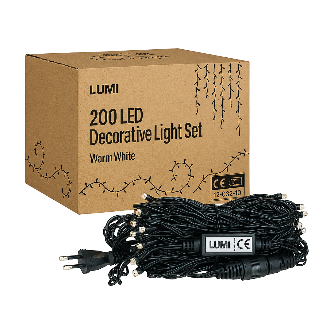 200 LED Fairy Light – Multi-Mode — packaging view.