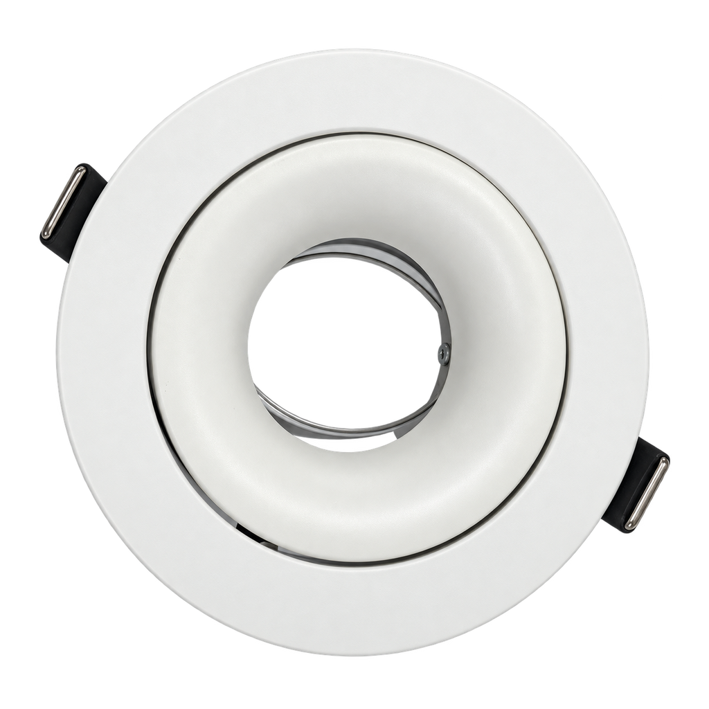 Deep Recessed Adjustable Anti-Glare MR16/GU10 Downlight Fixture — white top view.
