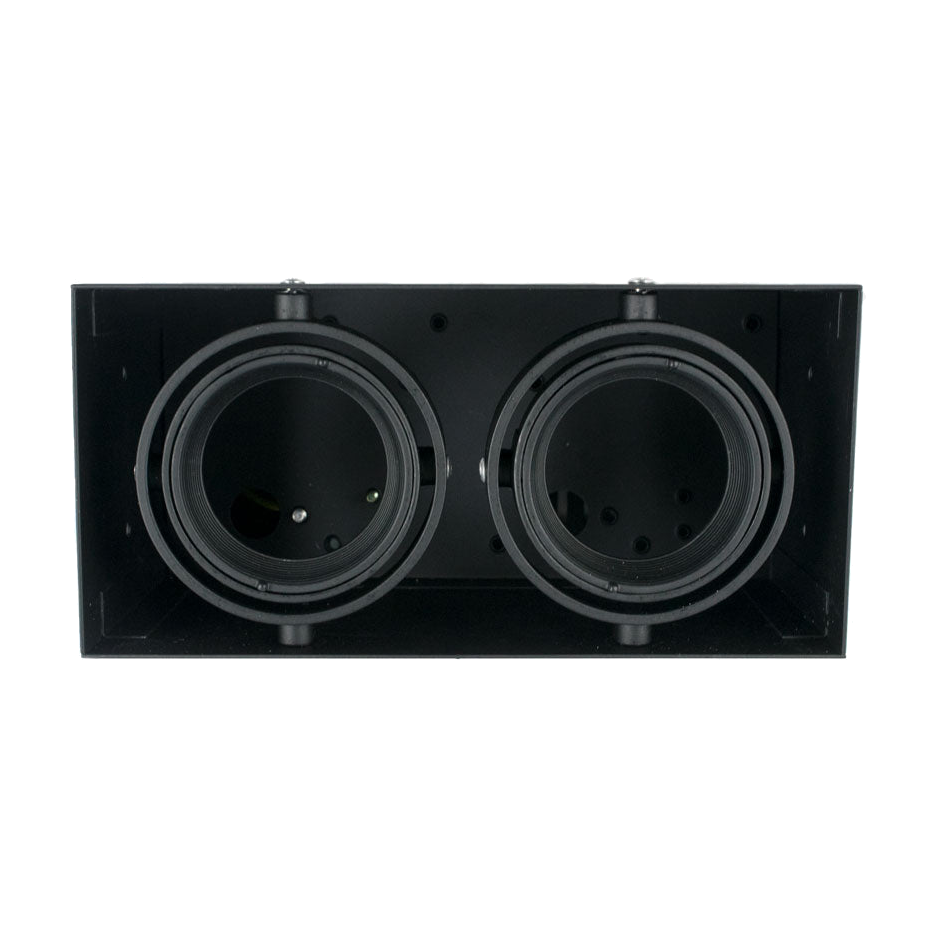 MR16 GU10 Adjustable Downlight Fixture — black front view.