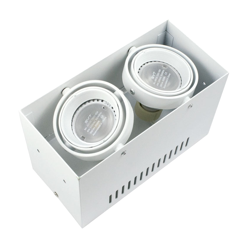 MR16 GU10 Adjustable Downlight Fixture — white angled view.