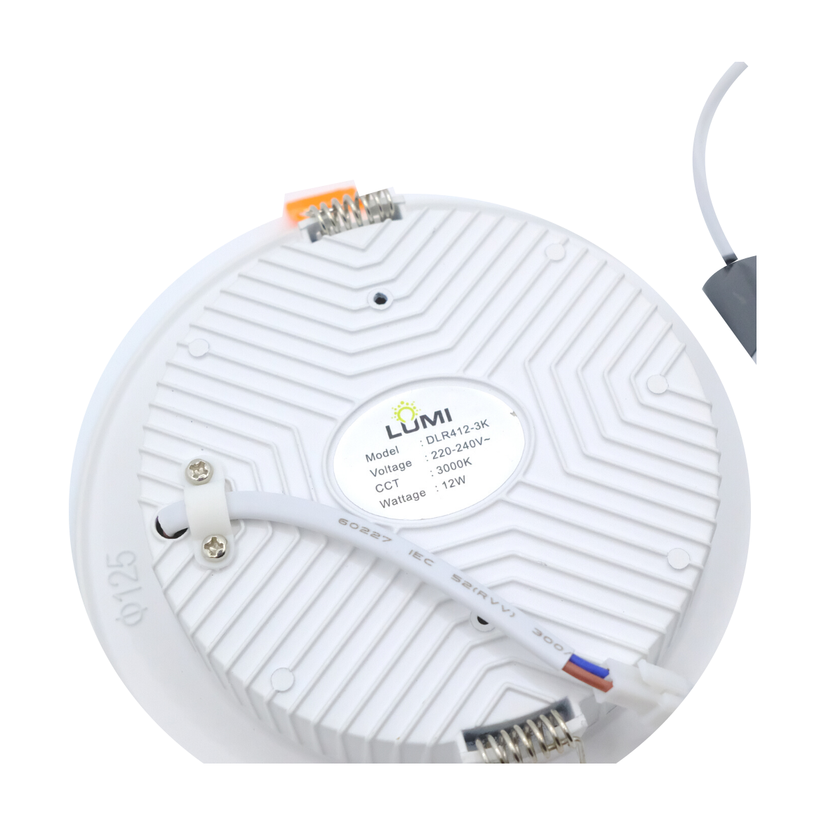 Round LED Downlight – 4 Inch, 12W — creamy white back view.